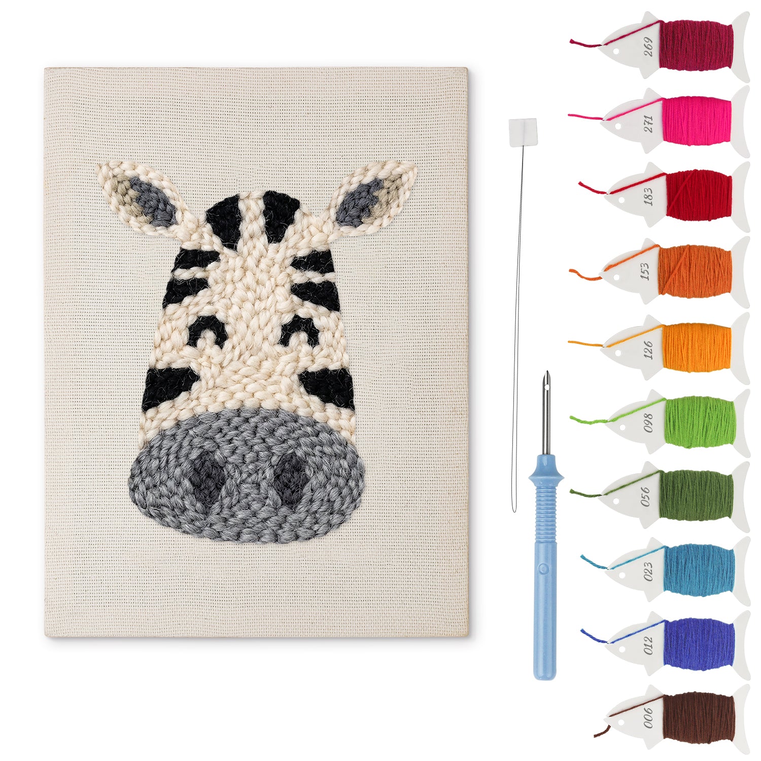 Zebra | Punch Needle Pakket | Punchen op Nummer – Punch and Chill